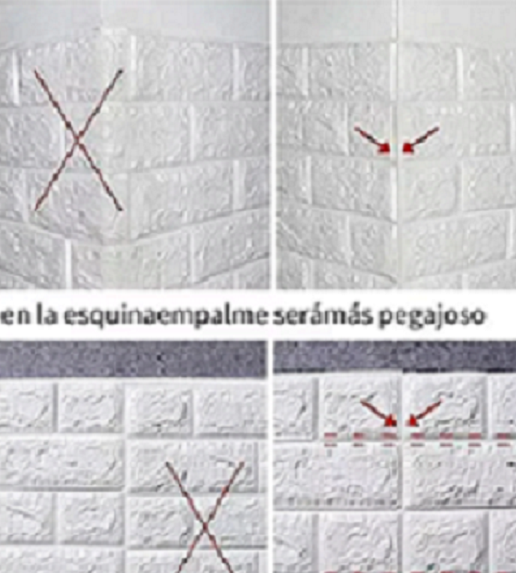 PACK DE 10 LAMINAS DE PAPEL MURAL 3D LADRILLO BLANCO 77X70CM - 3