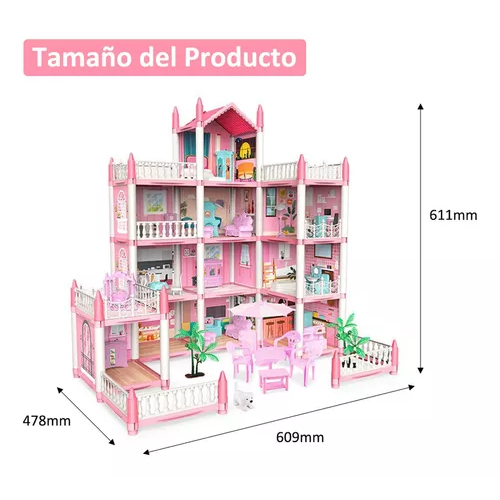 CASA CASITA DE MUÑECAS CON MUEBLES, CASTILLO JUGUETE PARA NIÑAS - 2