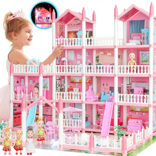 CASA CASITA DE MUÑECAS CON MUEBLES, CASTILLO JUGUETE PARA NIÑAS - 5