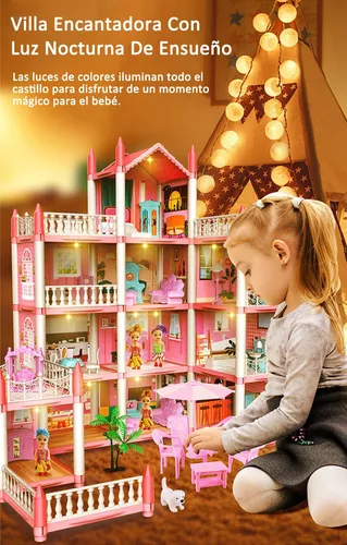 CASA CASITA DE MUÑECAS CON MUEBLES, CASTILLO JUGUETE PARA NIÑAS - 8