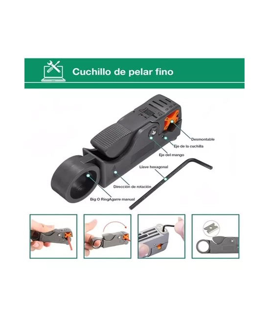 KIT DE HERRAMIENTAS CABLEADO REDES BASICO, COLOR EN COLOR NEGRO - 7
