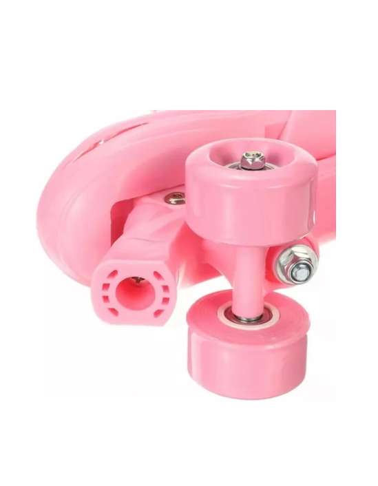 PATINES ROLLERS NIÑA MAS PROTECTORES Y CASCO TALLA M 30-33, ROSADO - 2