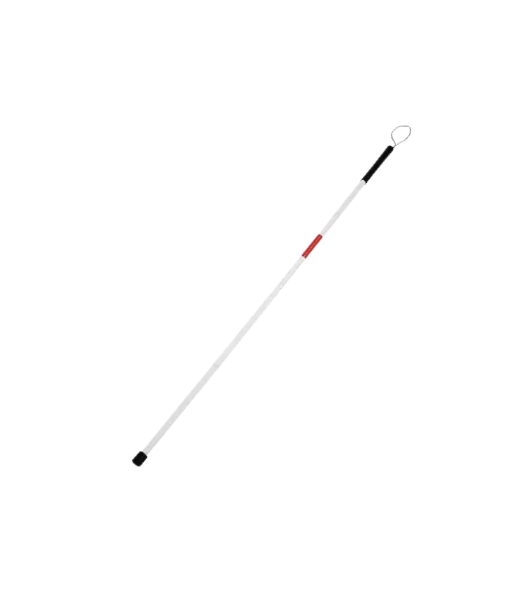 BASTON PARA INVIDENTE CIEGO, PLEGABLE Y AJUSTABLE, CON REFLEJANTE, COLOR PLATEADO - 1