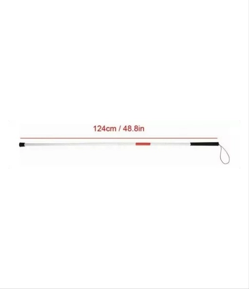 BASTON PARA INVIDENTE CIEGO, PLEGABLE Y AJUSTABLE, CON REFLEJANTE, COLOR PLATEADO - 4