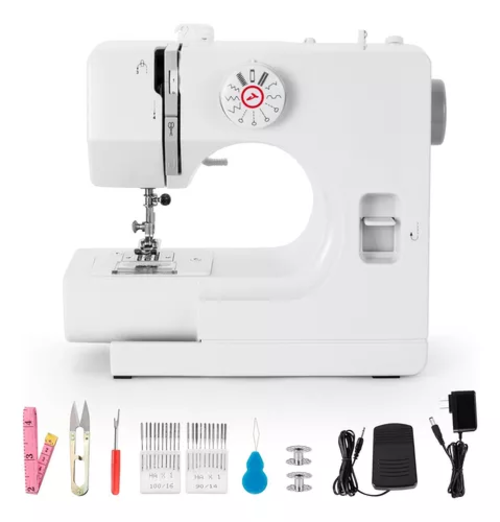 MAQUINA DE COSER RECTA PORTATIL PEDAL ELE CTRICA CON LUZ EN COLOR BLANCO - 2