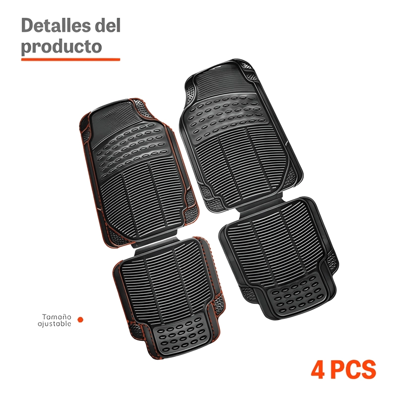 ALFOMBRA PISO DE GOMA PARA AUTO UNIVERSAL 4 PIEZAS - 3