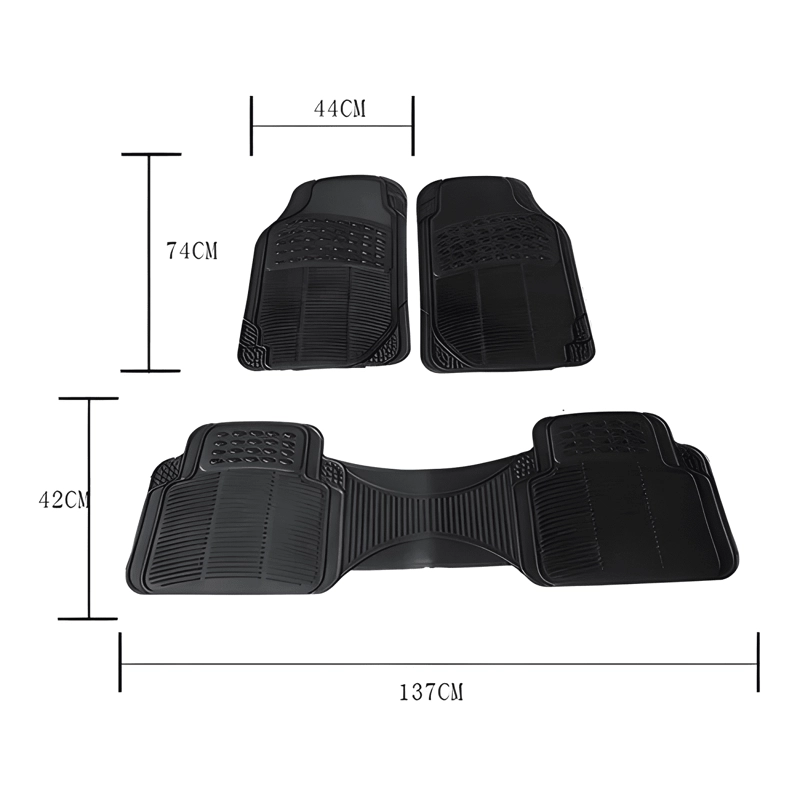 ALFOMBRA PISO DE GOMA AUTO UNIVERSAL 3 PIEZAS CAMELLO #761 - 3