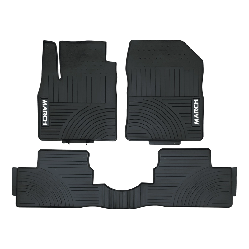 PISO GOMA CALCE PERDECTO PARA NISSAN MARCH 2015 2017 NEGRO - 2