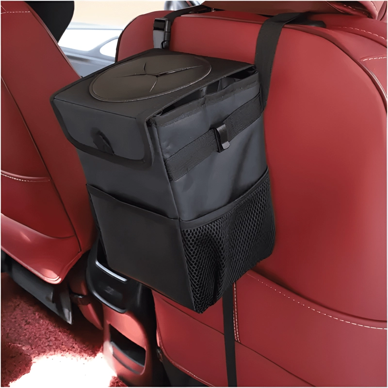 BASURERO PARA AUTO IMPERMEABLE TELA OXFORD CON BOLSILLOS - 1