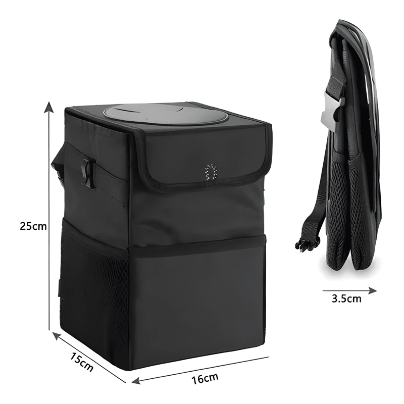 BASURERO PARA AUTO IMPERMEABLE TELA OXFORD CON BOLSILLOS - 3