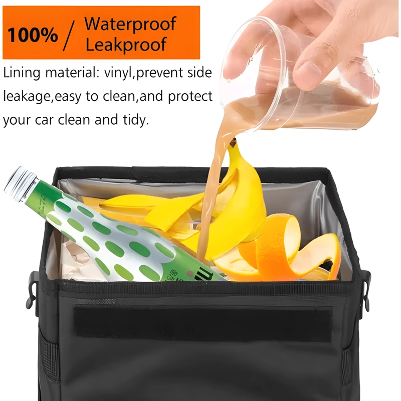 BASURERO PARA AUTO IMPERMEABLE TELA OXFORD CON BOLSILLOS - 4