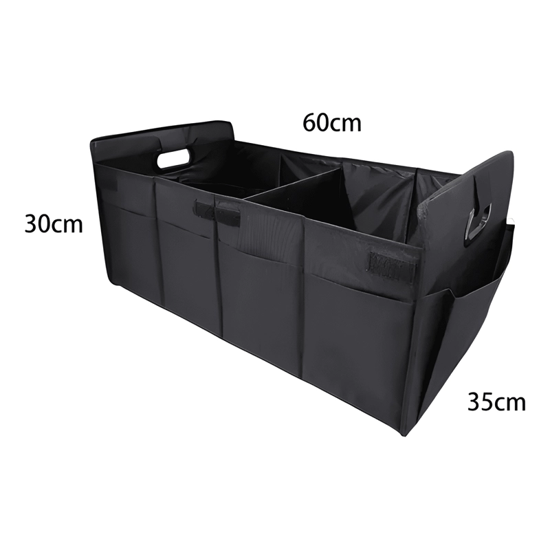 ORGANIZADOR AUTO CAJA BOLSO PLEGABLE MALETERO VEHICULO NEGRO - 4