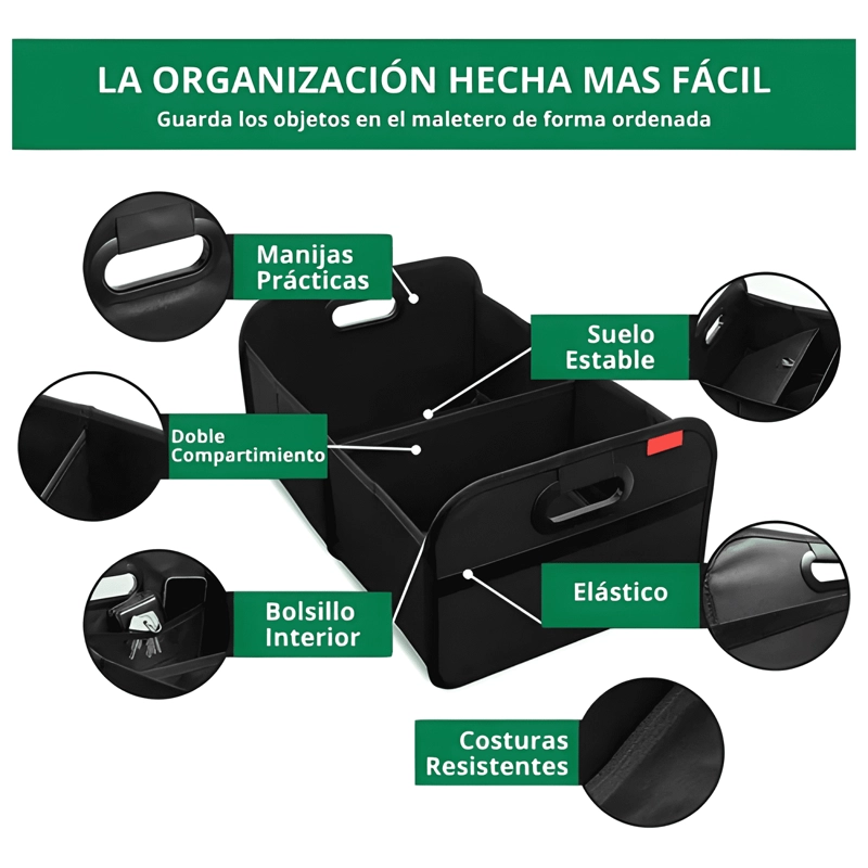 CAJA ORGANIZADORA DE MALETA AUTO BOLSO MALETERO PLEGABL #640 - 1