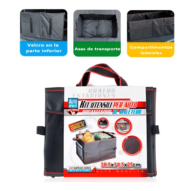 CAJA ORGANIZADORA DE MALETA MALETERO 2 COMPARTIMIENTOS AUTO - 1