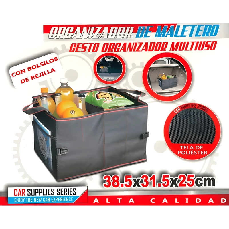 CAJA ORGANIZADORA DE MALETA MALETERO 2 COMPARTIMIENTOS AUTO - 3