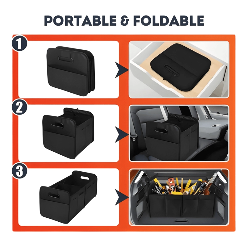 CAJA ORGANIZADORA DE MALETA AUTO BOLSO MALETERO PLEGABL #721 - 3