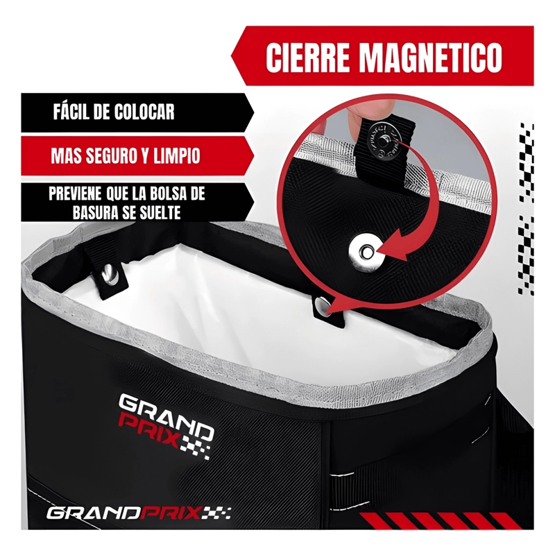 BASURERO PARA AUTO GRANDPRIX ORGANIZADOR PORTATIL IMPERMEABL - 4