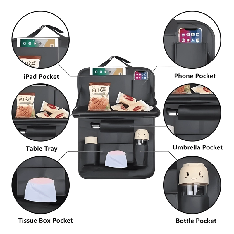 X2 ECOCUERO ORGANIZADOR AUTO RESPALDO DE ASIENTO PORTAV #844 - 1