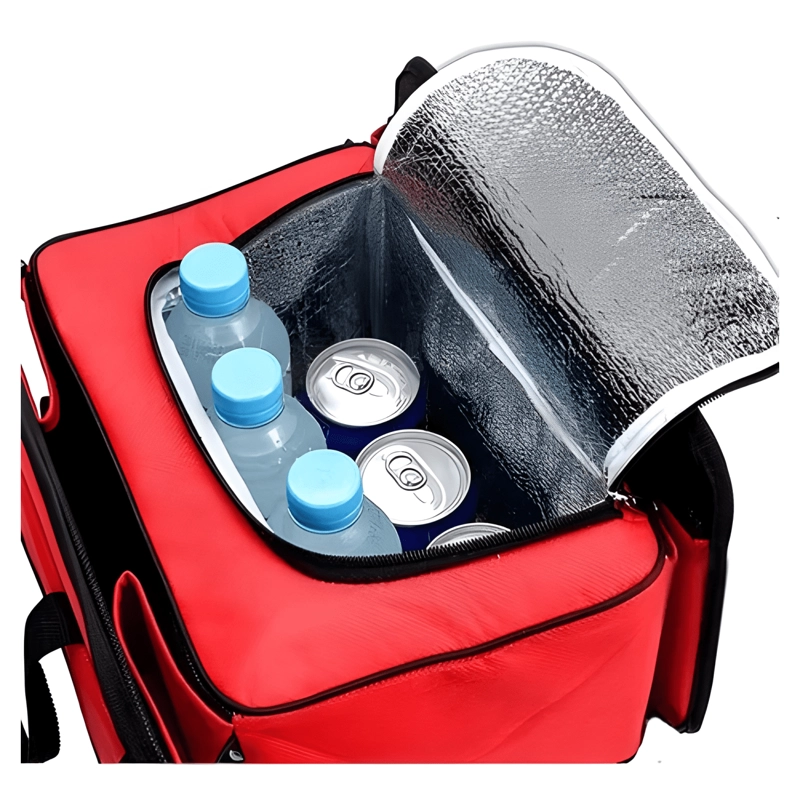 BOLSO ORGANIZADOR COOLER PLEGABLE MALETERO AUTO ROJO - 4