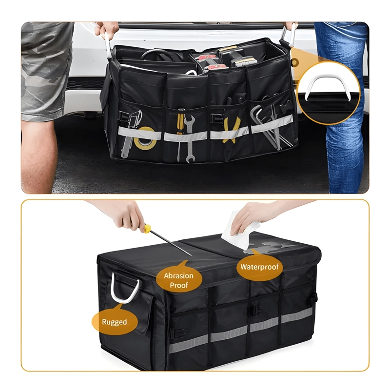 ORGANIZADOR DE MALETERO DE AUTOMOVIL PLEGABLE CON TAPA #413 - 4