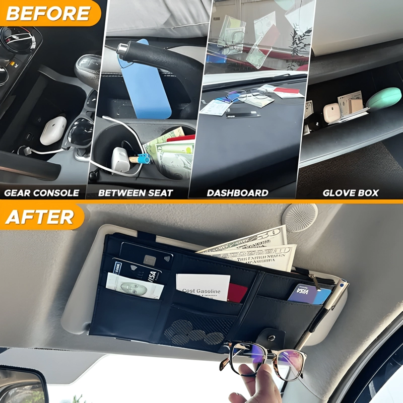 BOLSO ORGANIZADOR PARA ASIENTO DE AUTO CON CORTINA PARASOLE - 2