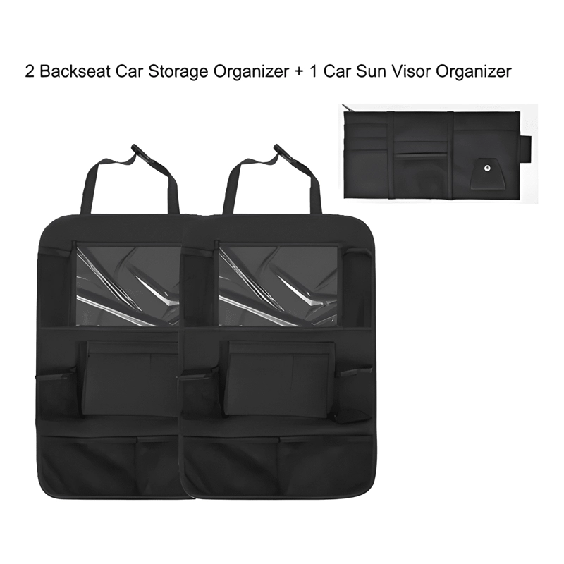BOLSO ORGANIZADOR PARA ASIENTO DE AUTO CON CORTINA PARASOLE - 3