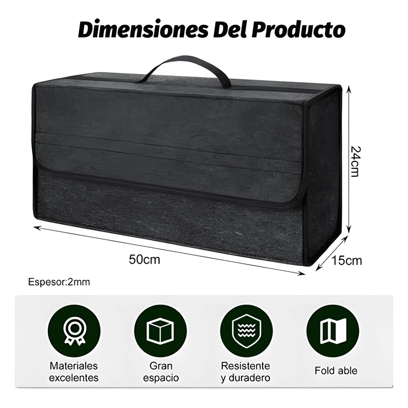 BOLSO MALETIN ORGANIZADOR ALFOMBRA MALETERO AUTO ORGANIZADOR - 3