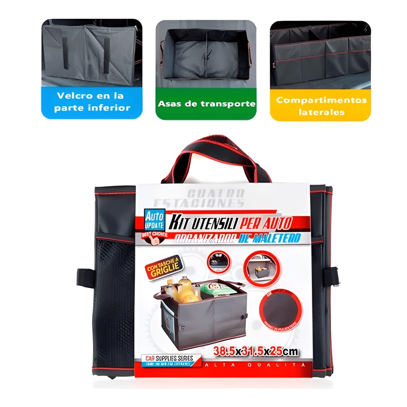 CAJA ORGANIZADORA PLEGABLE PARA MALETA AUTO 2COMPARTIMIENTOS - 1