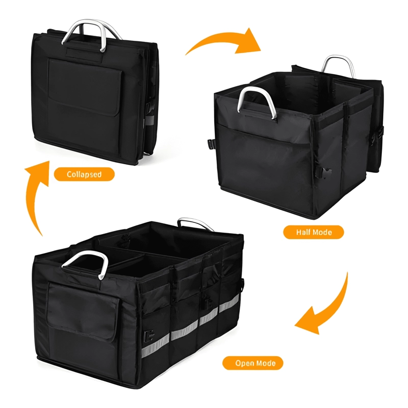 ORGANIZADOR DE MALETERO DE AUTOMOVIL PLEGABLE CON TAPA #646 - 3