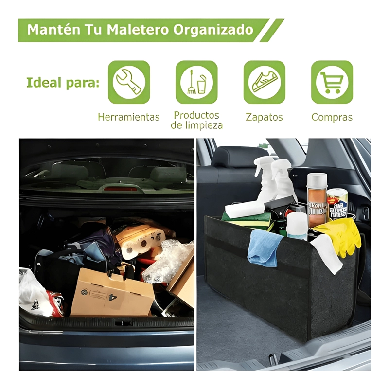 BOLSO MALETIN ORGANIZADOR ALFOMBRA MALETERO AUTO 50X16X24CM - 2