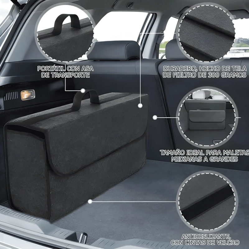 BOLSO MALETIN ORGANIZADOR ALFOMBRA MALETERO AUTO 50X16X24CM - 3