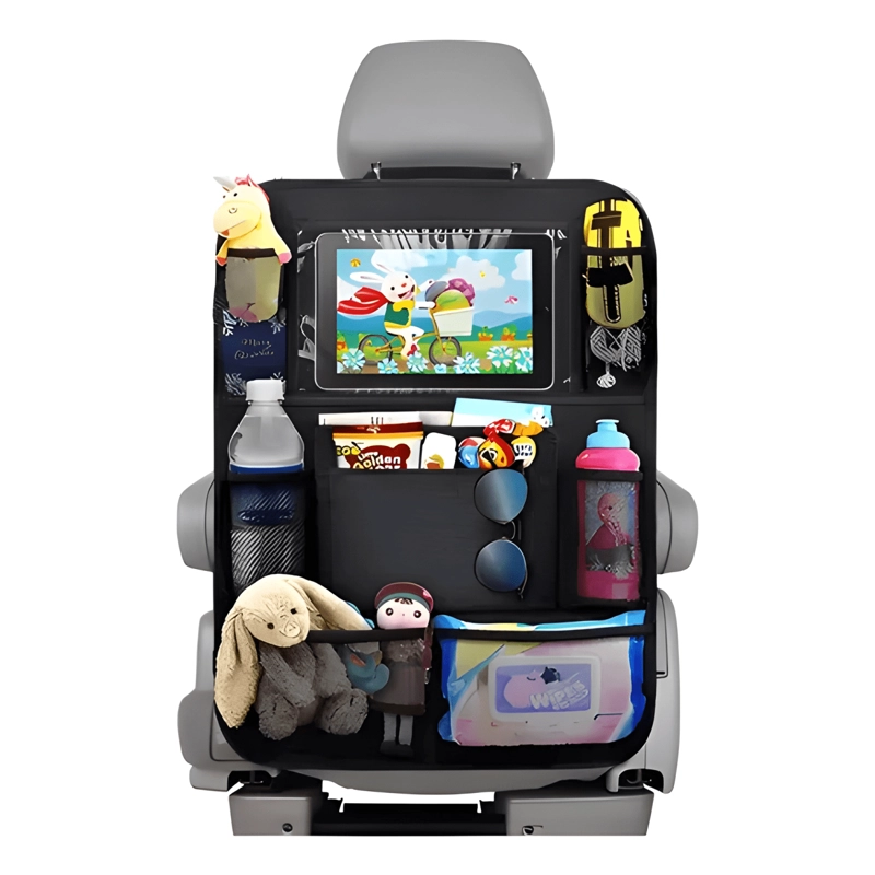 PACK 2 ORGANIZADOR DE ASIENTO TRASERO CON SOPORTE( ) NEGRO - 1