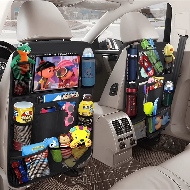ORGANIZADOR DE ASIENTO TRASERO CON SOPORTE( ) NEGRO #663 - 3