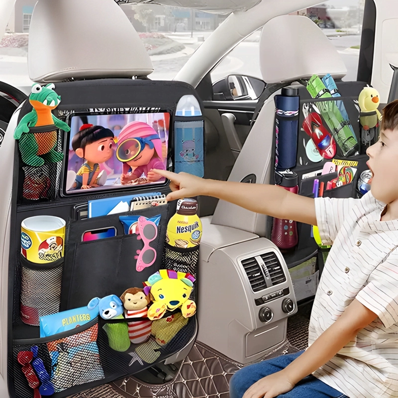 ORGANIZADOR DE ASIENTO TRASERO CON SOPORTE( ) NEGRO #663 - 4