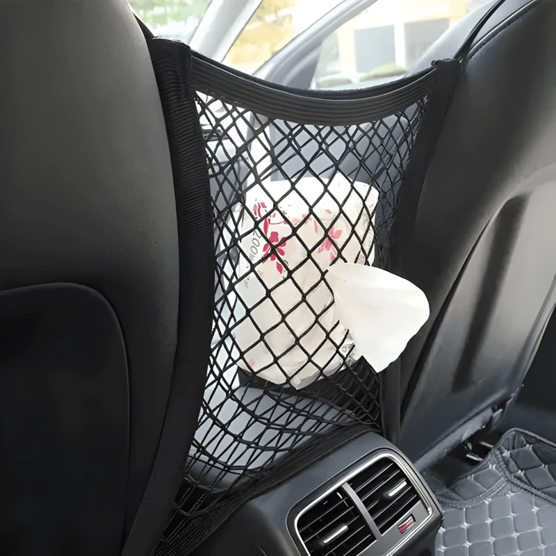 ORGANIZADOR AUTO RESPALDO ASIENTO MALLA PORTAVASO SEGURO - 1