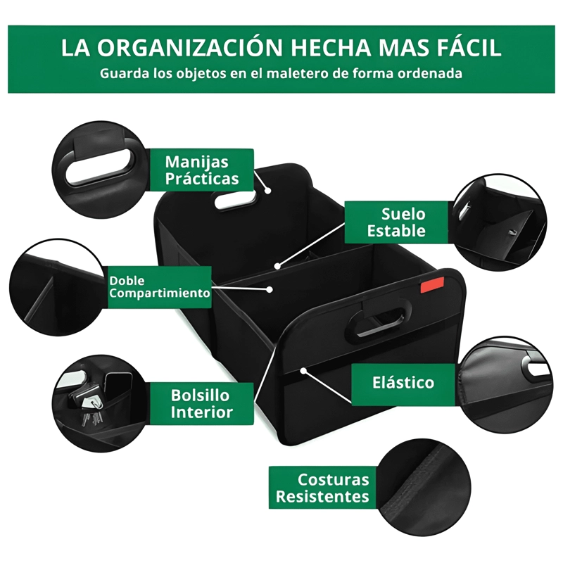CAJA ORGANIZADORA DE MALETA AUTO BOLSO MALETERO PLEGABL #652 - 2