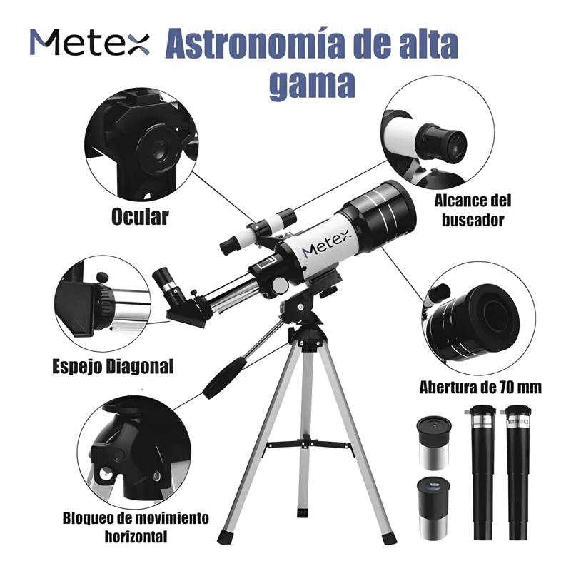 TELESCOPIO ASTRONOMICO 70/300MM 150X CON SOPORTE CELULAR PLU - 3