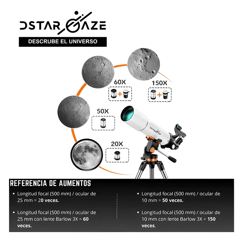 TELESCOPIO ASTRONOMICO PROFESIONAL 50080M PLUS BLANCO - 4