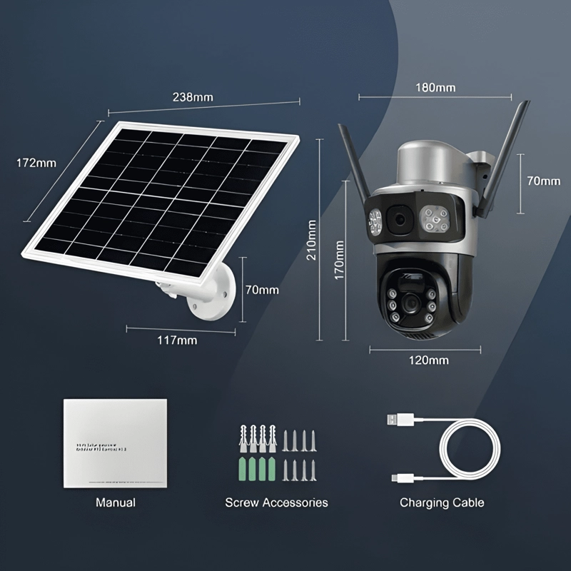 CAMARA DE SEGURIDAD VIGILANCIA CON PANEL SOLAR PARA CHIPS - 2