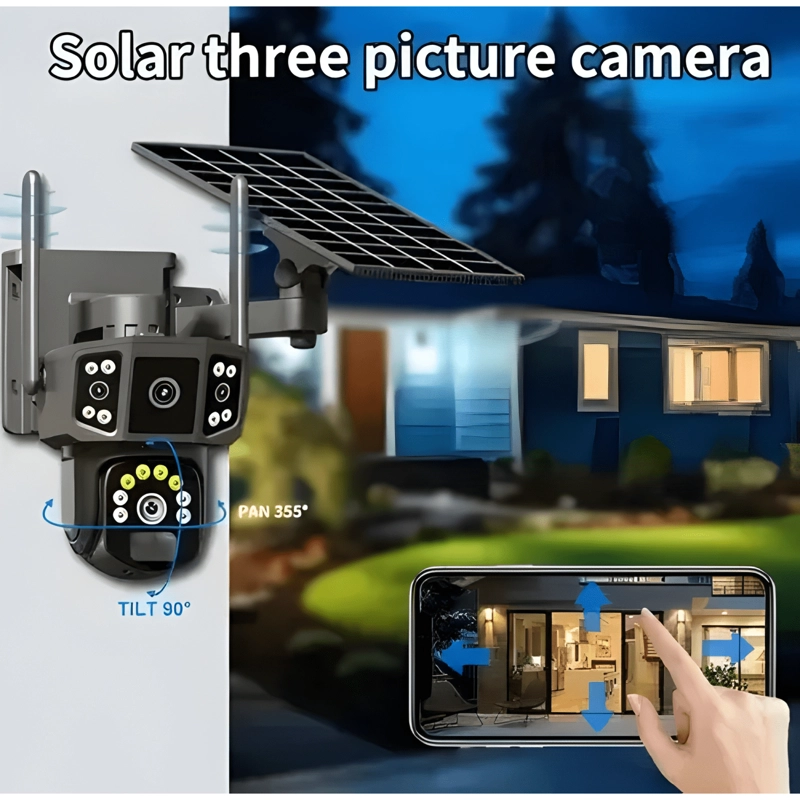 CAMARA SEGURIDAD SOLAR WIFI INALAMBRICA LENTE DUAL4K NEGRO - 3