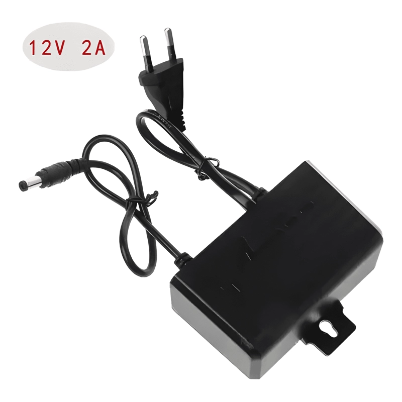 CARGADOR IMPERMEABLE FUENTE PODER CAMARA SEGURIDAD 12V 2A - 3