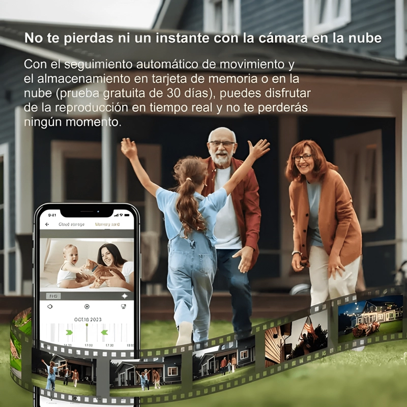 CAMARA SEGURIDAD WIFI AUDIO BIDIRECCION ALARMA IP66 BLANCO - 2