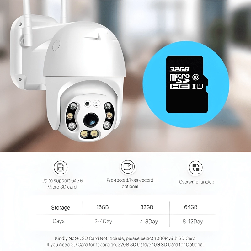 CAMARA IP WIFI INTELIGENTE EXTERIOR ALARMA HD 1080P BLANCO - 1