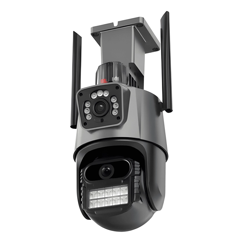 CAMARA VIGILANCIA WIFI EXTERIOR 2K 3MP DOBLE LENTE NEGRO - 1