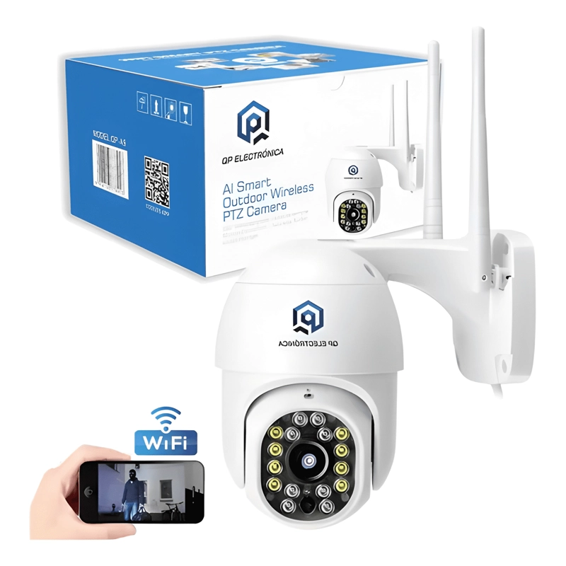 CAMARA SEGURIDAD IP WIFI EXTERIOR QP MODELO A9 BLANCO - 1