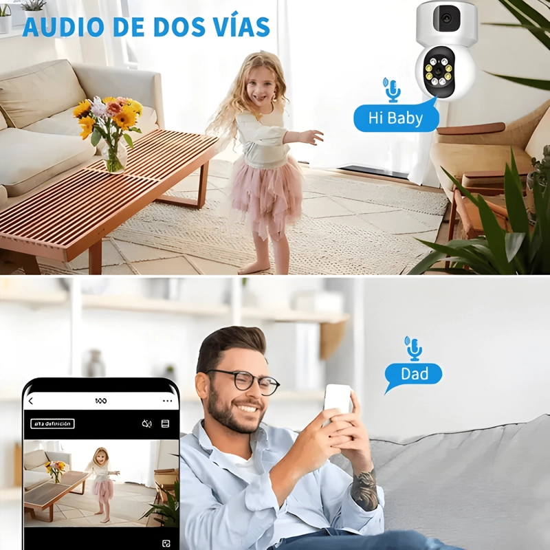 ATSG CAMARA DE SEGURIDAD DOBLE PANTALLA WIFI IP 360 FULL HD - 2