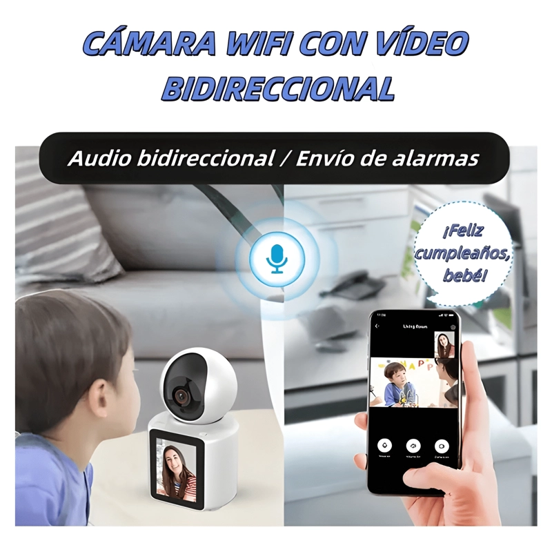 CAMARA DE VIDEOLLAMADAS INTERIOR WIFI 1080P PANTALLA HD 2.8 - 2