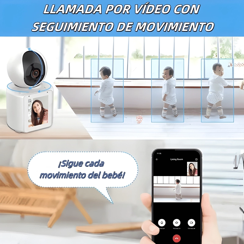 CAMARA DE VIDEOLLAMADAS INTERIOR WIFI 1080P PANTALLA HD 2.8 - 3