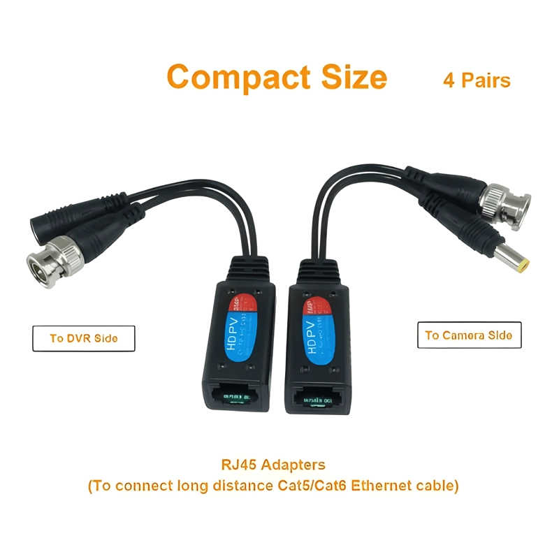 BALUN RJ45 A BNC CAMARAS HD SEGURIDAD CCTV / CRISOL TECNO - 1
