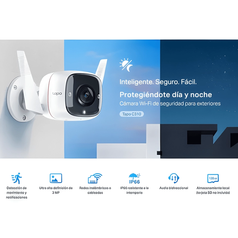 TP-LINK SMART CAMARA TAPO C310 FIJA 2K RJ45 GOOGLE ALEXA - 3